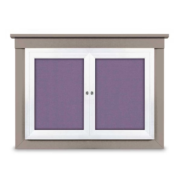 36"x36" 1-Door Enclosed Letterboard, Black Vinyl/Cherry